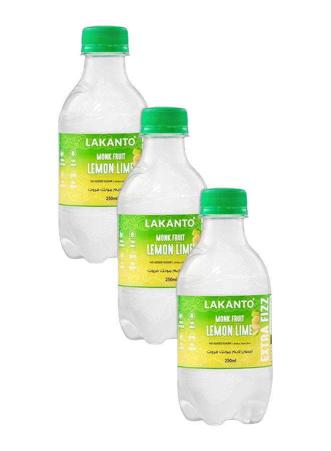 LAKANTO Naturally Sweetened Lemon Lime With Monkfruit - 250 ml - 3 Bottles - Image 1